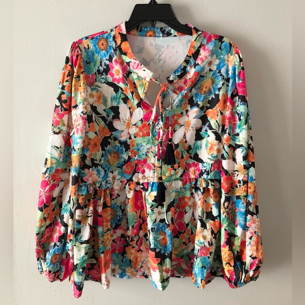 Carry Me Away Floral Peasant Blouse - Picture 2 of 6
